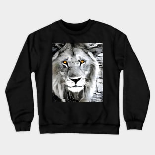 Lion Black and White Spray Paint Wall Crewneck Sweatshirt